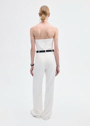 Strapless Bustier Top in Crepe - Ivory - CO Collections